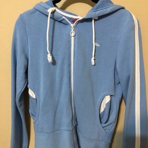 blue zip up jacket from edc